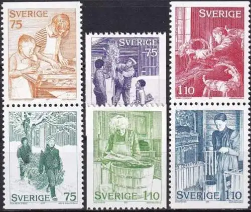 SCHWEDEN 1977 Mi-Nr. 1004/09 ** MNH