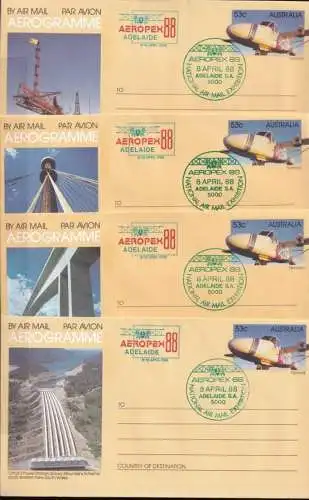 AUSTRALIEN 1988 Aerogramme Luftpostbrief Aeropex 1988 FDC