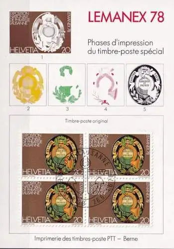 SCHWEIZ 1978 Mi-Nr. 1116 Viererblock mit Phasendruck o used