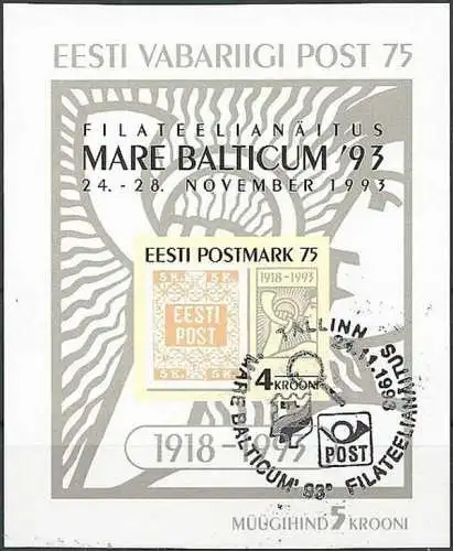 ESTLAND 1993 Mi-Nr. Block 6 o used - aus Abo