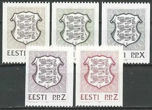 ESTLAND 1992 Mi-Nr. 186+187+192+193+194 ** MNH