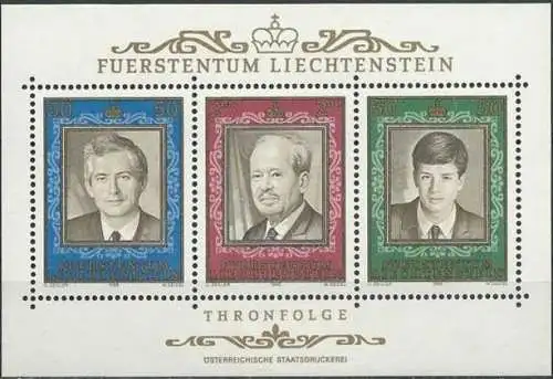 LIECHTENSTEIN 1988 Mi-Nr. Block 13 ** MNH