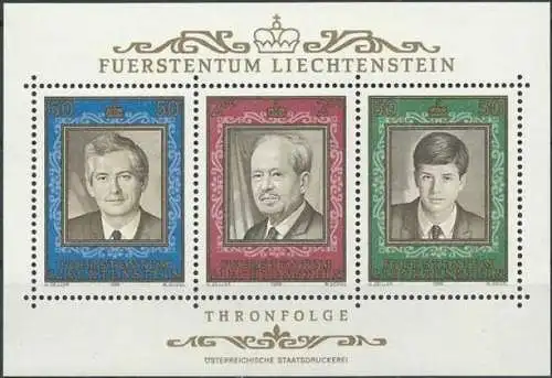 LIECHTENSTEIN 1988 Mi-Nr. Block 13 ** MNH