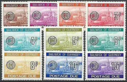 GUERNSEY 1977 Mi-Nr. Porto 18/27 ** MNH