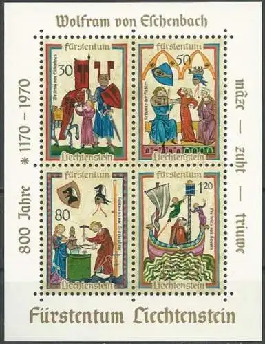 LIECHTENSTEIN 1970 Mi-Nr. Block 8 ** MNH