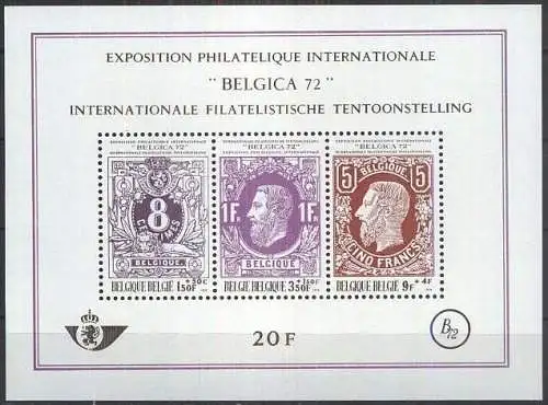 BELGIEN 1970 Mi-Nr. Block 42 ** MNH