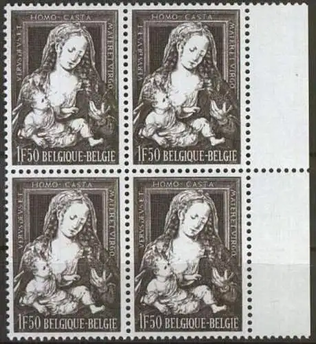 BELGIEN 1970 Mi-Nr. 1617 Viererblock ** MNH