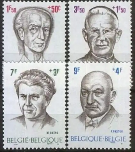 BELGIEN 1970 Mi-Nr. 1613/16 ** MNH