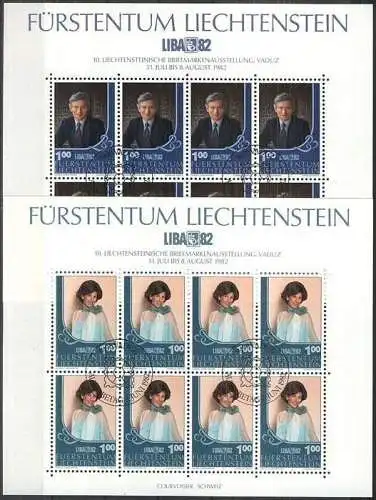LIECHTENSTEIN 1982 Mi-Nr. 797/98 Kleinbogen o used