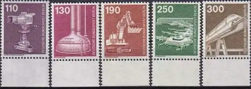 BERLIN 1982 Mi-Nr. 668/72 mit Unterrand ** MNH
