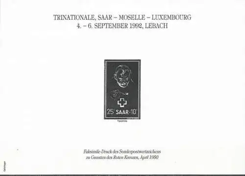 SAAR 1992 Mi-Nr. 292 Sonderdruck Trinationale Moselle