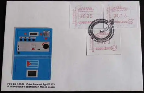 1984 Mi-Nr. ATM 1 Satz 1 FDC Sonderstempel Int. Brfm Messe Essen