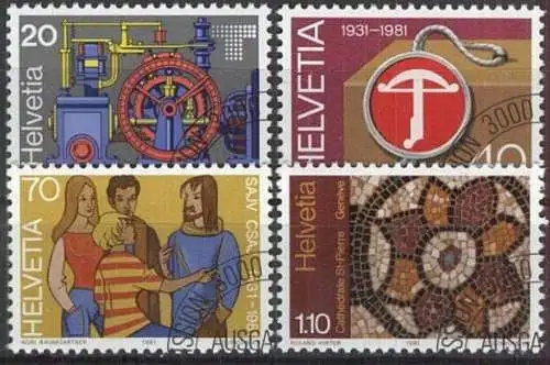 SCHWEIZ 1981 Mi-Nr. 1206/09 o used aus Abo