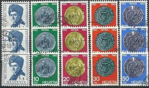 SCHWEIZ 1962 Mi-Nr. 751/55 3 Sätze o used