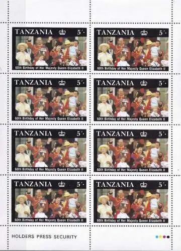 TANZANIA 1987 Mi-Nr. 391 Kleinbogen ** MNH