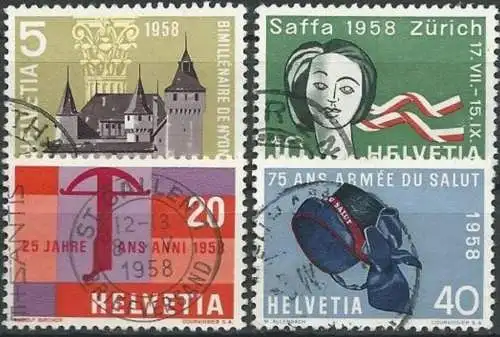 SCHWEIZ 1958 Mi-Nr. 653/56 o used