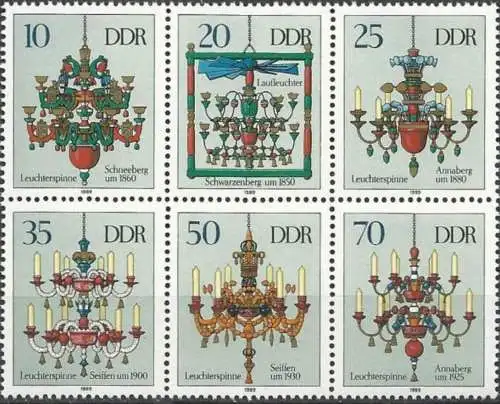 DDR 1989 Mi-Nr. 3289/94 ** MNH