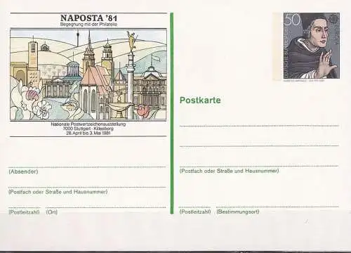DEUTSCHLAND 1981 Mi-Nr. PSO 6 Postkarte Naposta 81 ungebraucht