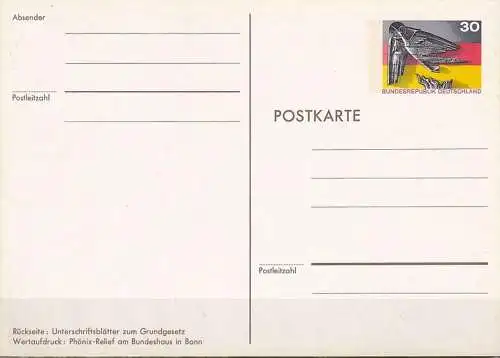 DEUTSCHLAND 1974 Mi-Nr. PSO 4 Postkarte Grundgesetz ungebraucht