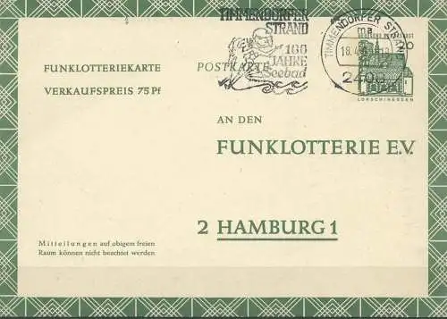 DEUTSCHLAND 1966 Mi-Nr. FP 12 Funklotterie Postkarte gelaufen siehe scan