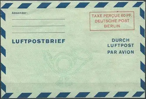 BERLIN 1948 Mi-Nr. LF 2 bIII Luftpostbrief ungelaufen