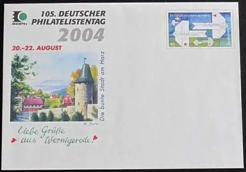 DEUTSCHLAND 2004 Mi-Nr. USo 77 GANZSACHE 105. Dt. Philatelistentag ungebraucht