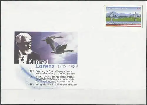 DEUTSCHLAND 2003 Mi-Nr. USo 63 GANZSACHE Konrad Lorenz ungebraucht