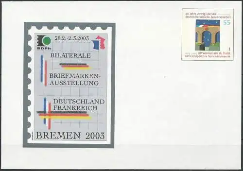 DEUTSCHLAND 2003 Mi-Nr. USo 52 GANZSACHE Briefmarkenausstellung Bremen ungebraucht