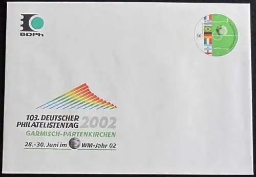 DEUTSCHLAND 2002 Mi-Nr. USo 37 GANZSACHE 103. Dt. Philatelistentag ungebraucht