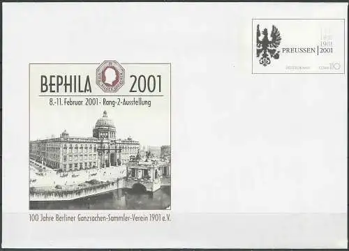 DEUTSCHLAND 2001 Mi-Nr. USo 23 GANZSACHE Bephila Berlin ungebraucht