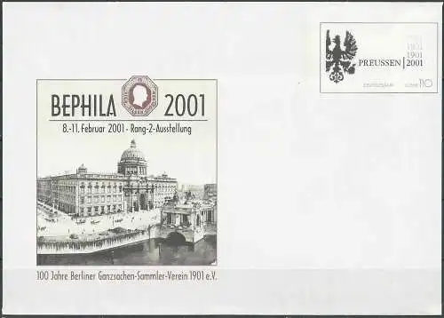 DEUTSCHLAND 2001 Mi-Nr. USo 23 GANZSACHE Bephila Berlin ungebraucht