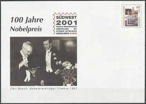 DEUTSCHLAND 2001 Mi-Nr. U 9 GANZSACHE 100 J. Nobelpreis ungebraucht