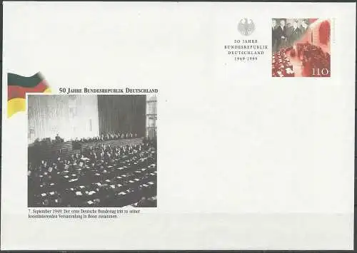 DEUTSCHLAND 1999 Mi-Nr. USo 9 GANZSACHE 50 Jahre Bundesrepublik ungebraucht