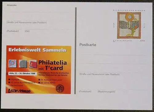 DEUTSCHLAND 1999 Mi-Nr. PSO 61 Postkarte Philatelia Köln 1999 ungebraucht