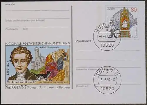 DEUTSCHLAND 1997 GANZSACHE POSTKARTE Naposta 97 Stuttgart gestempelt