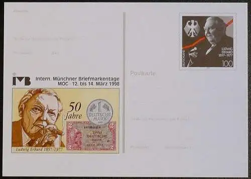 DEUTSCHLAND 1998 Mi-Nr. PSO 51 Postkarte Int. Münchener Briefmarkentage 1998 ungebraucht