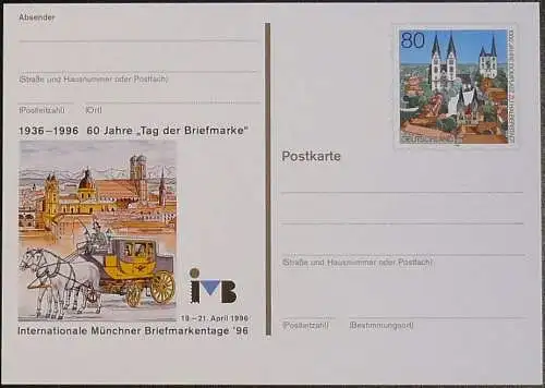 DEUTSCHLAND 1996 Mi-Nr. PSO 41 Postkarte Int. Münchener Briefmarkentage 1996 ungebraucht