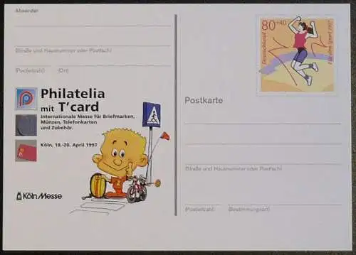 DEUTSCHLAND 1997 Mi-Nr. PSO 45 Postkarte Int. Messe für Briefmarken Philatelia Köln 1997 ungebraucht
