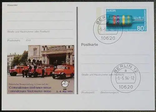 DEUTSCHLAND 1994 GANZSACHE POSTKARTE Int. Briefmarkenmesse Essen 1994 gestempelt