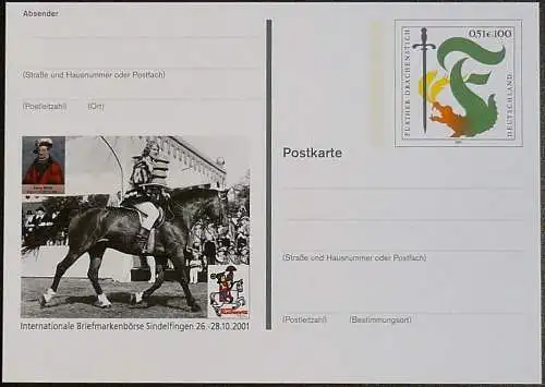 DEUTSCHLAND 2001 Mi-Nr. PSO 78 Postkarte Int. Briefmarkenbörse Sindelfingen 2001 ungebraucht