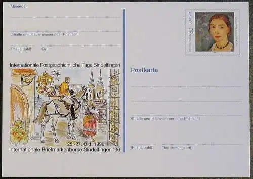 DEUTSCHLAND 1996 Mi-Nr. PSO 44 Postkarte Int. Briefmarkenbörse Sindelfingen 1996 ungebraucht