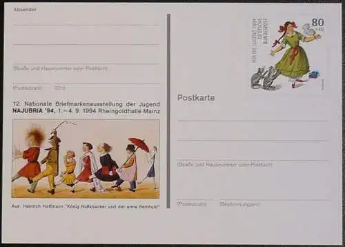 DEUTSCHLAND 1994 Mi-Nr. PSO 34 Postkarte Najubria 94 Mainz ungebraucht