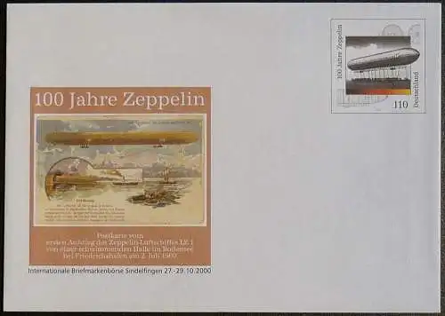 DEUTSCHLAND 2000 Mi-Nr. USo 17 GANZSACHE BRIEFUMSCHLAG Int. Briefmarkenbörse Sindelfingen 2000 ungebraucht