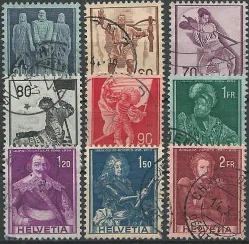 SCHWEIZ 1941 Mi-Nr. 377/85 o used