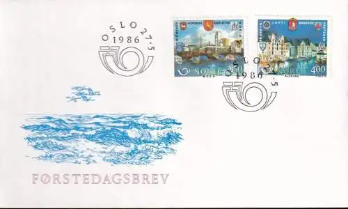 NORWEGEN 1986 Mi-Nr. 948/49 FDC Norden