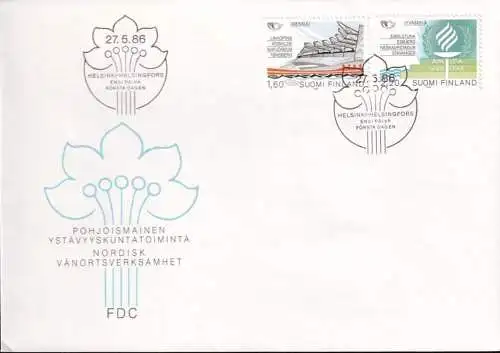 FINNLAND 1986 Mi-Nr. 996/97 FDC Norden