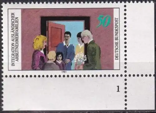 DEUTSCHLAND 1981 Mi-Nr. 1086 Eckrand mit Formnummer ** MNH