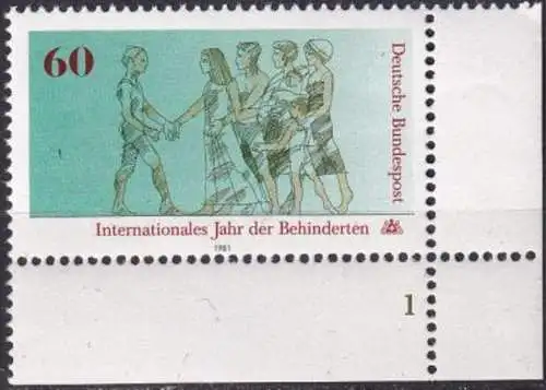 DEUTSCHLAND 1981 Mi-Nr. 1083 Eckrand mit Formnummer ** MNH