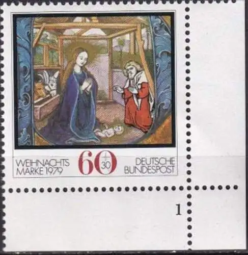 DEUTSCHLAND 1979 Mi-Nr. 1032 Eckrand mit Formnummer ** MNH