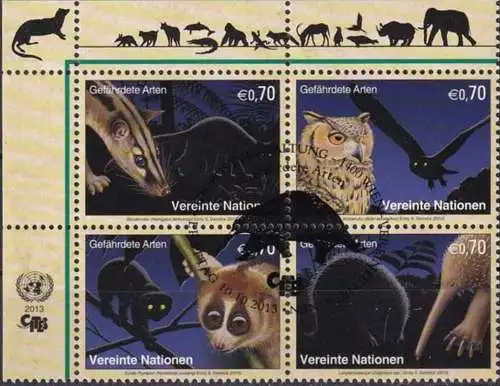 UNO WIEN 2013 Mi-Nr. 793/96 gefährdete Arten o used - aus Abo
